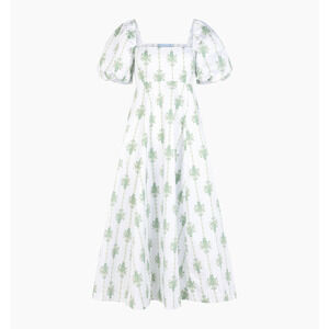 Hill House Home The Matilda Dress - Apple Green Basket Stripe Size XSApple Green
